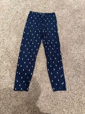 Polo by Ralph Lauren Navy Jogger Pants with White Pony Motif